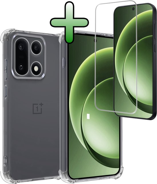 Coque de protection antichoc en Siliconen avec film protecteur d'écran intégré pour OnePlus OnePlus - Transparente