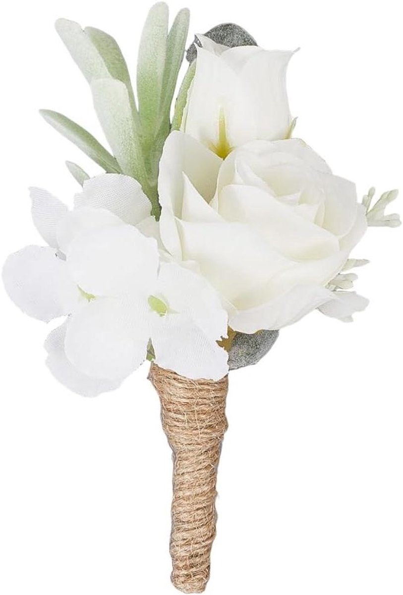 CSGoods - Corsage met ivoorkleurige roos voor feestelijke gelegenheden
