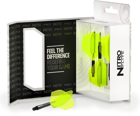 Red Dragon Nitro Flite System Black Yellow NO2 - Dart Flights van Red Dragon — afbeelding 3