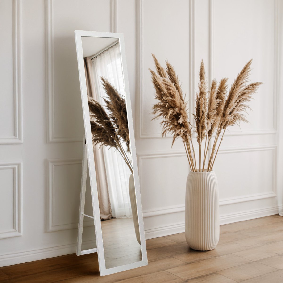 Coloray Staande Spiegel - Grote Staande Spiegel - 36 cm x 156 cm - Staande Spiegel Wit - W