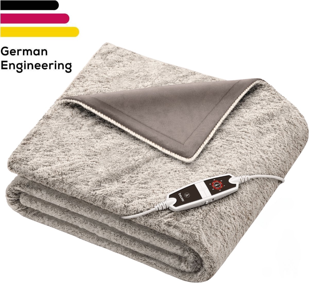Beurer HD 150 Elektrische Deken XXL - Warmtedeken 200x150 cm - Beurer Safety System - Automatische Uitschakeling - Nordic Taupe