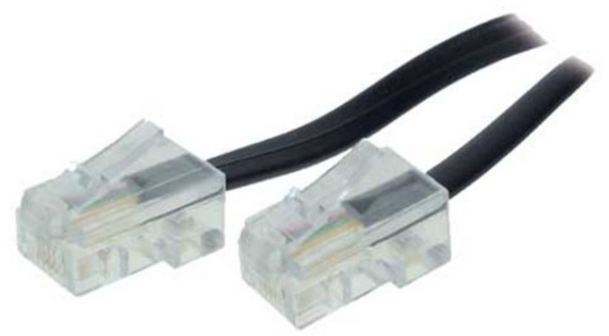 RJ45 - RJ45 4-aderige ISDN telefoonkabel / zwart - 3 meter