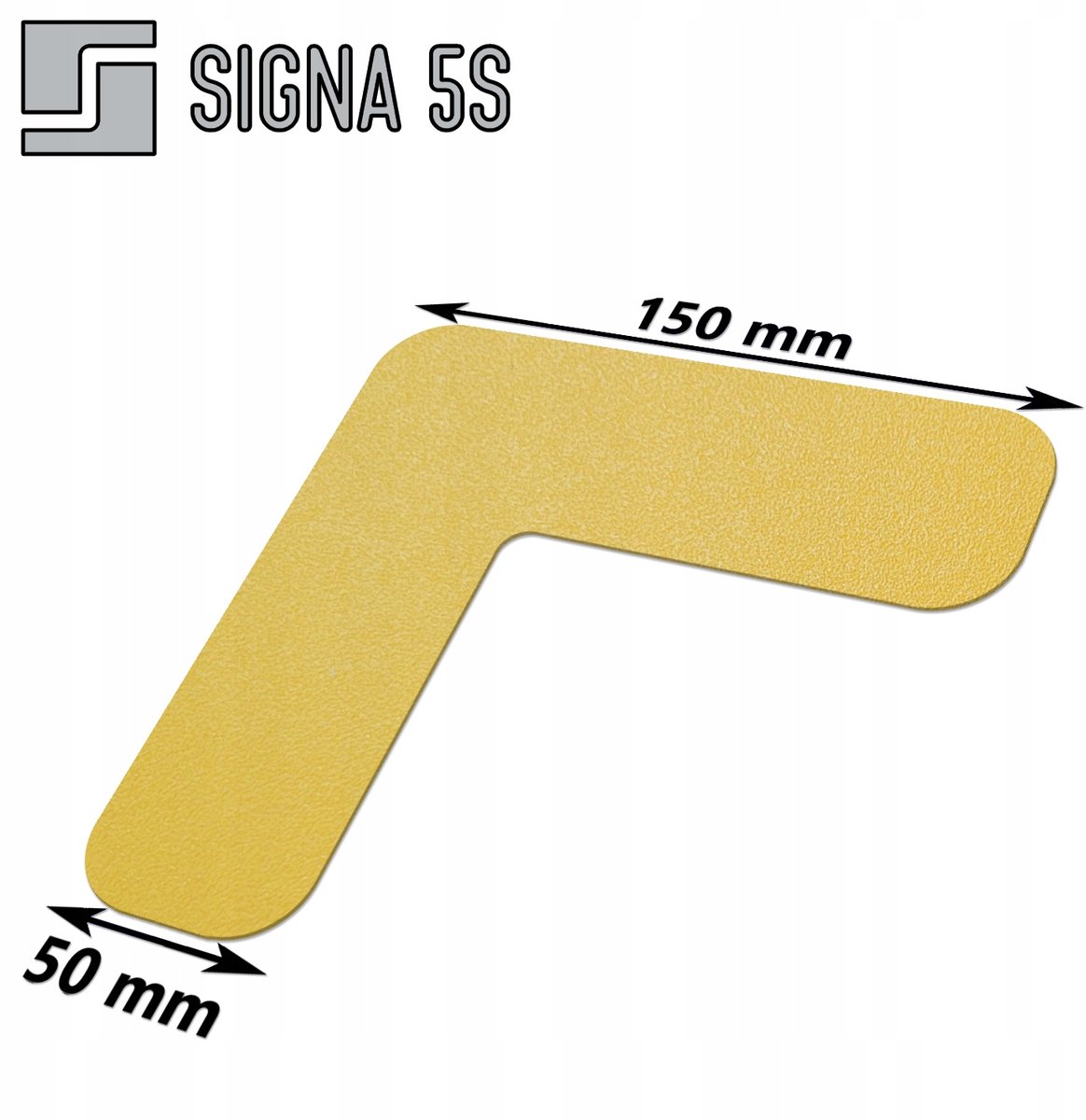 SIGNA 5S Vloermarkering Hoek LD 50 - 150x150mm Geel Antislip