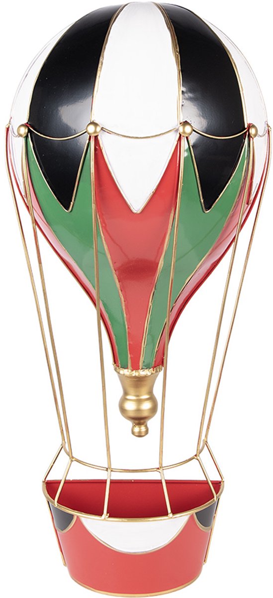 Kerstdecoratie Beeld Luchtballon 26x14x62 cm Rood Metaal