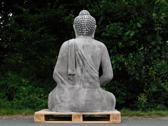 Statue de Bouddha XXL – 155 cm de Haut | Statue de Jardin en Pierre Massive