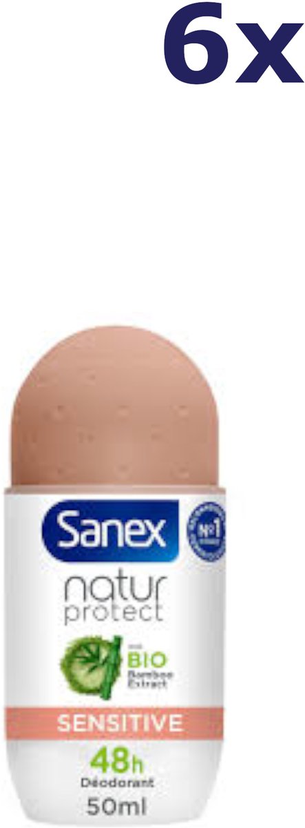6x Sanex Deo Roll-on - 50ml - natur protect sensitive