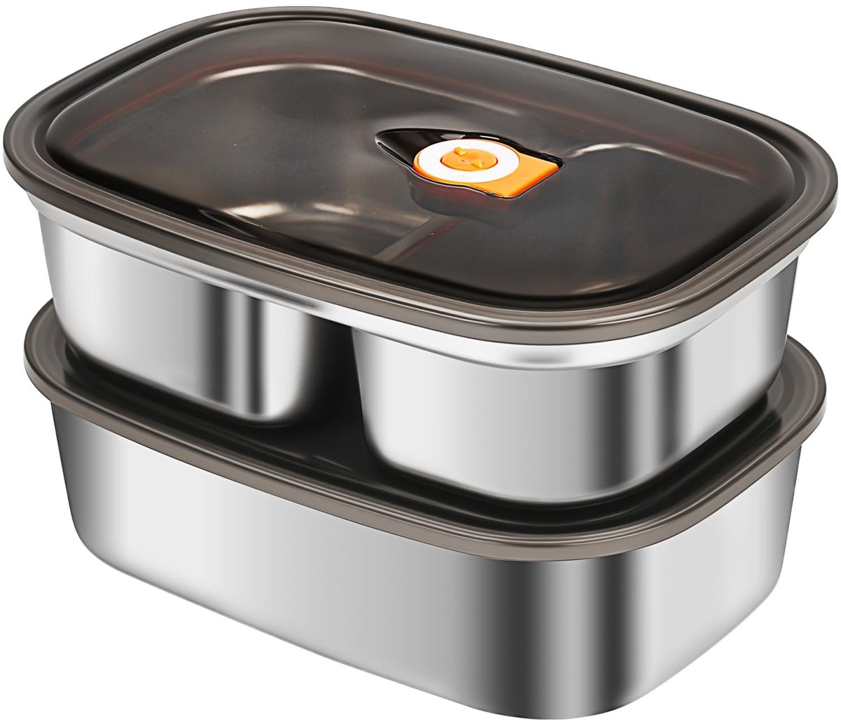 Unyqoos® en lekvrije lunchbox set met compartimenten voor dagelijks gebruik