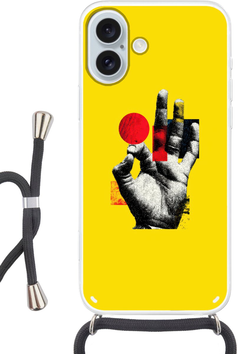 Hand - Rode cirkel - Geel