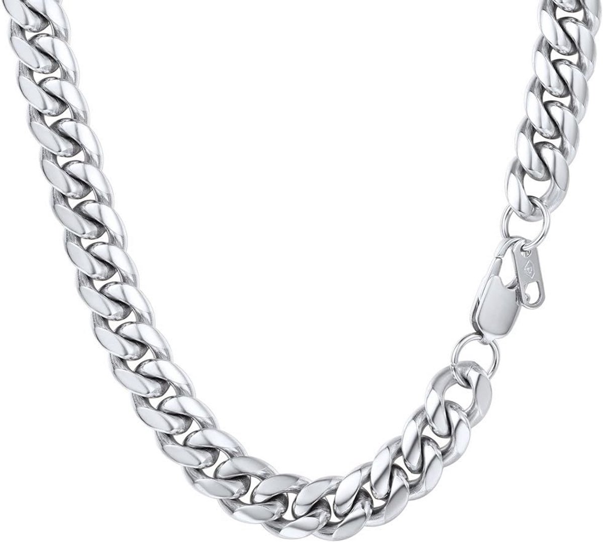 Roestvrij Stalen Cubaanse Halsketting voor Heren en Dames, Verschillende Breedtes en Lengtes