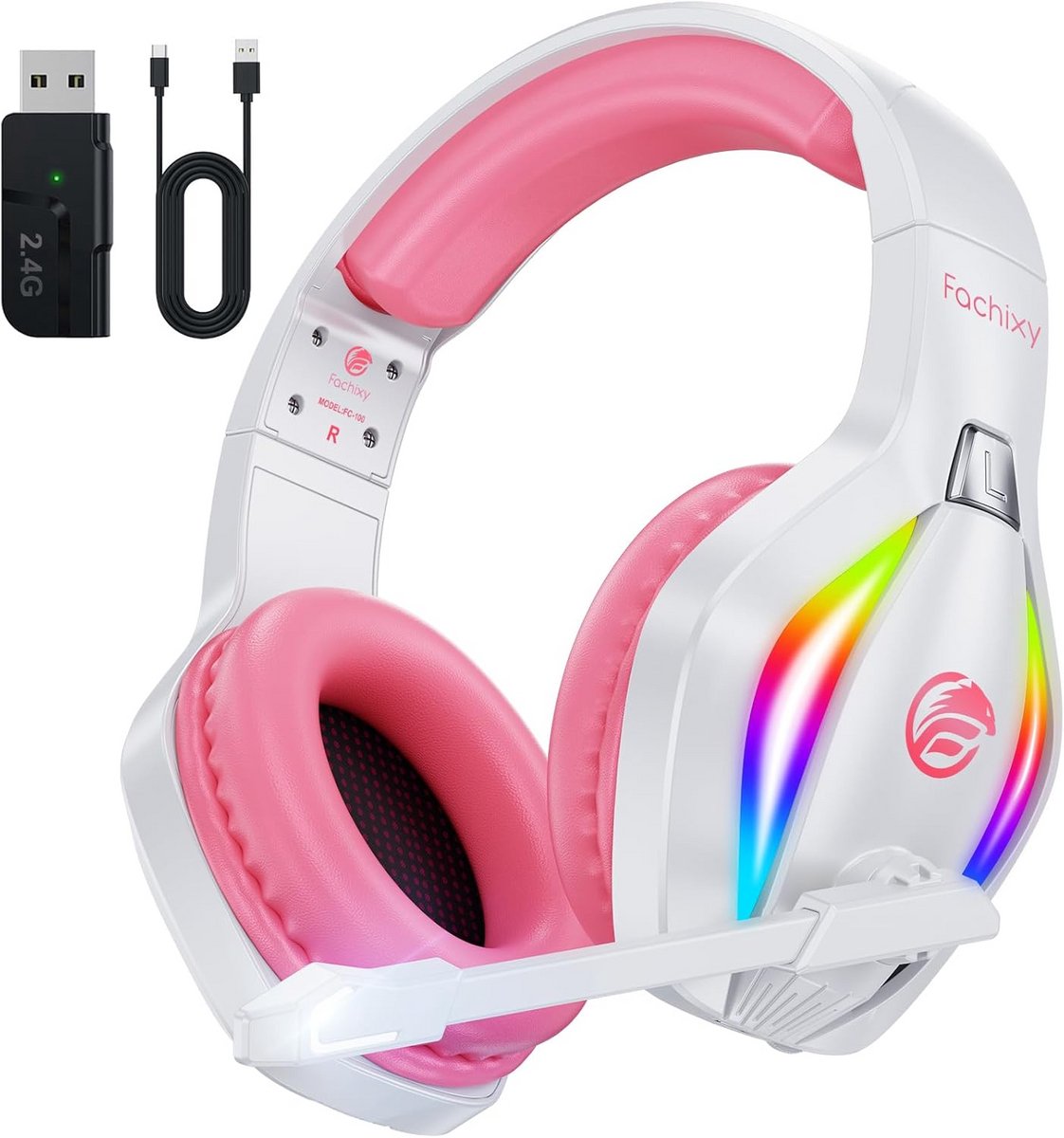 Draadloze Gaming Headset met Microfoon voor PS5, PS4, PC, Switch - 3D Surround Sound & Lange Batterijduur