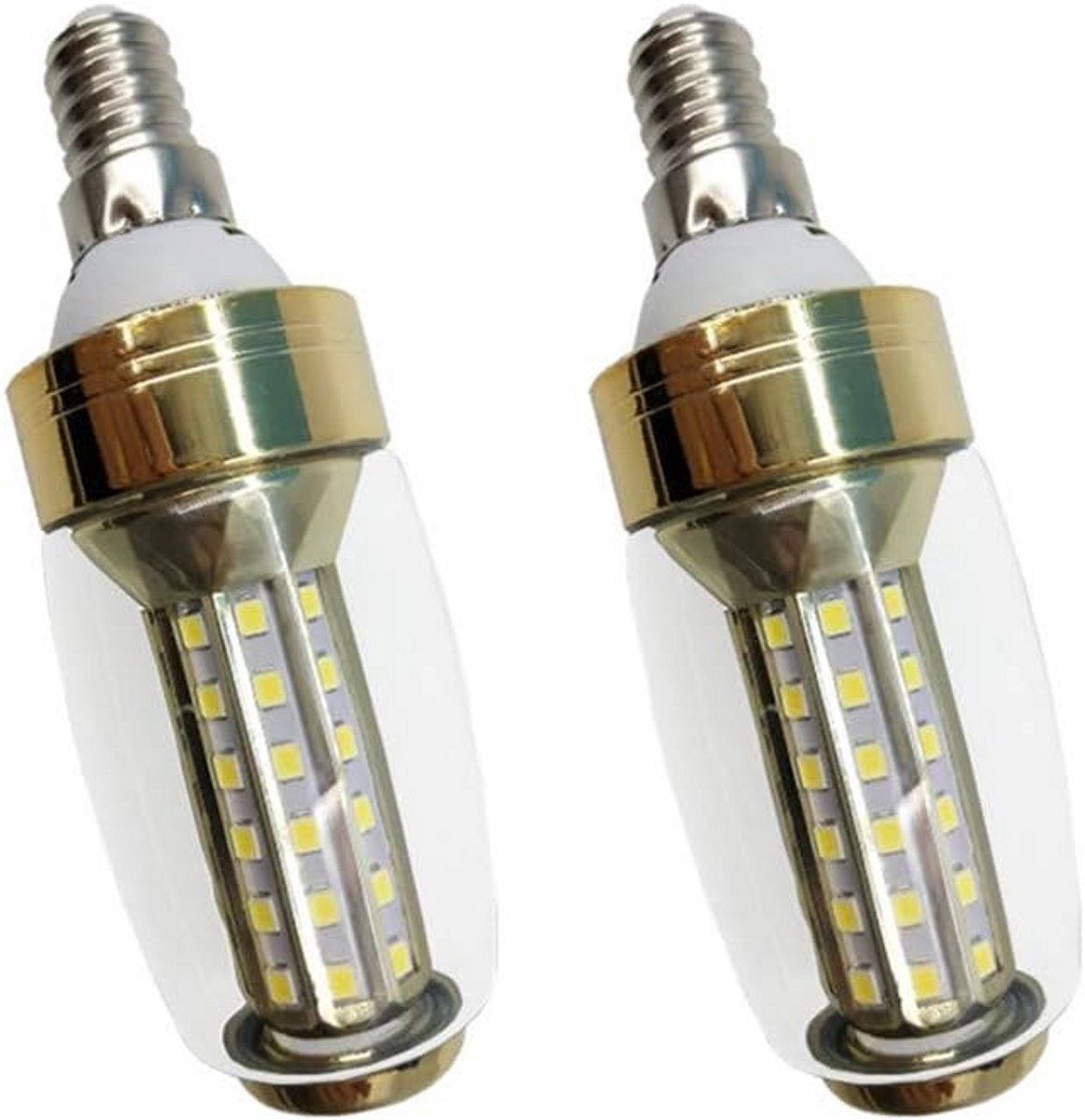 Set van 2 E14 LED Maïslampen 8W - Koel Wit (6000K) - Energiezuinig voor Plafond- en Wandlampen