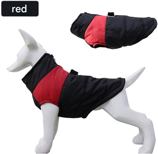 Kleurrijk rood en zwart katoenen vest, maat M (borstomvang 42 cm, aanbevolen voor huisdieren van 2,3 tot 3,6 kg), waterdichte hondenjas, huisdiervest, winterjas, regenjas.