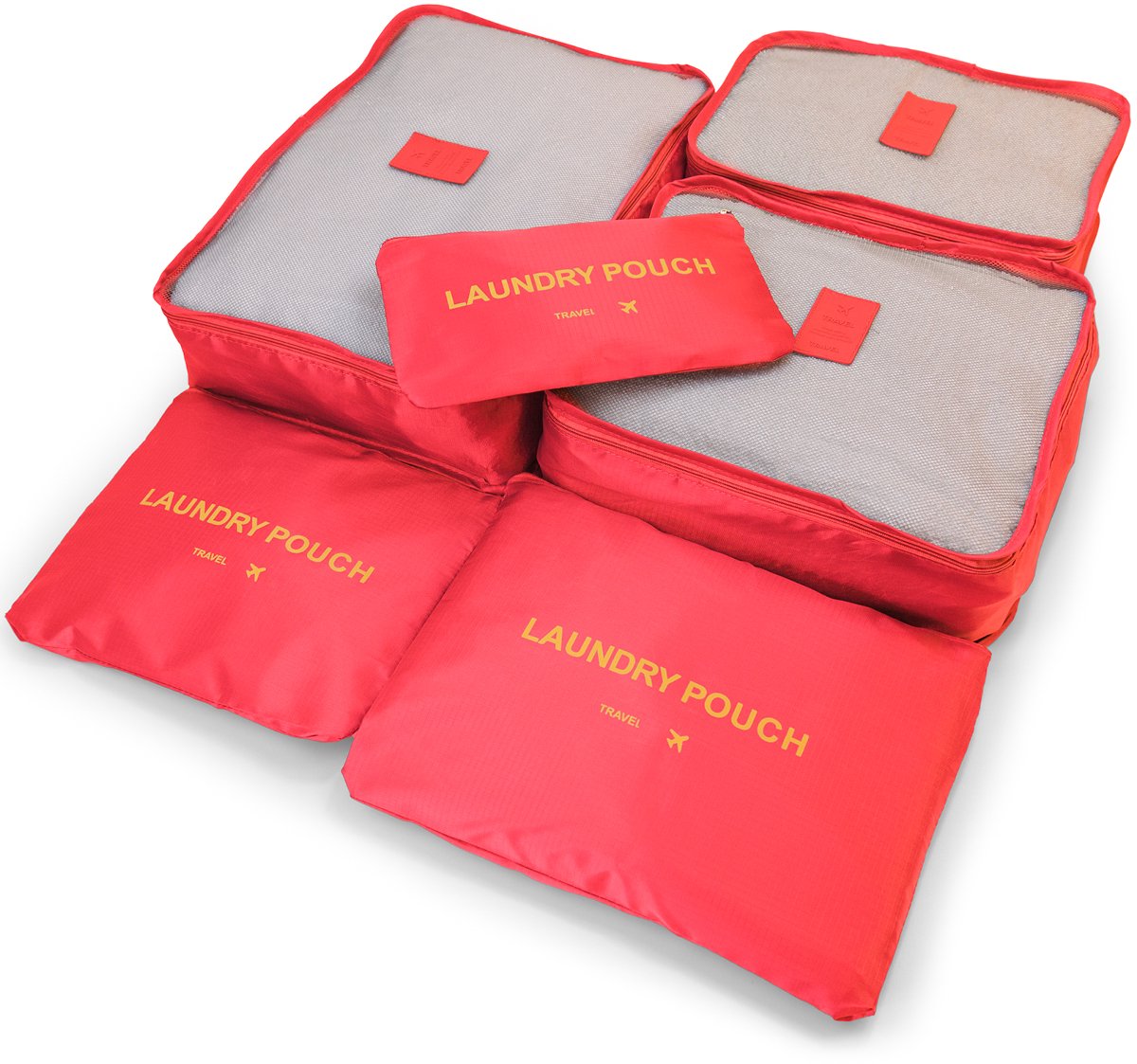 George Napoli Packing Cubes - Koffer Organizer Set - 6-delig - Reiszakken - Travel Cubes - Roze