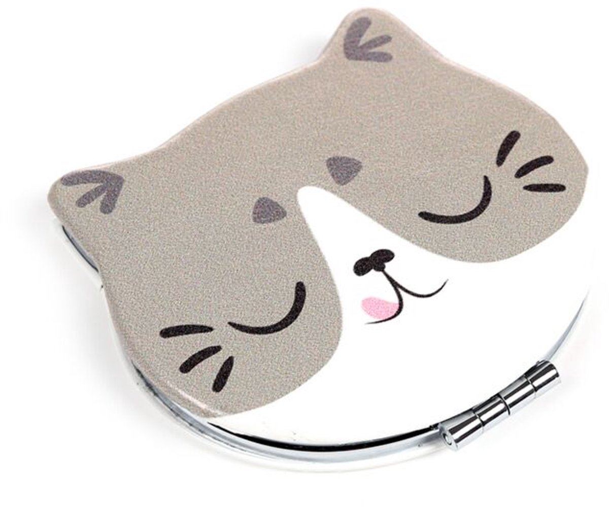Zakspiegeltje - Beans & Co Cats Grijs/Wit - 7x7cm