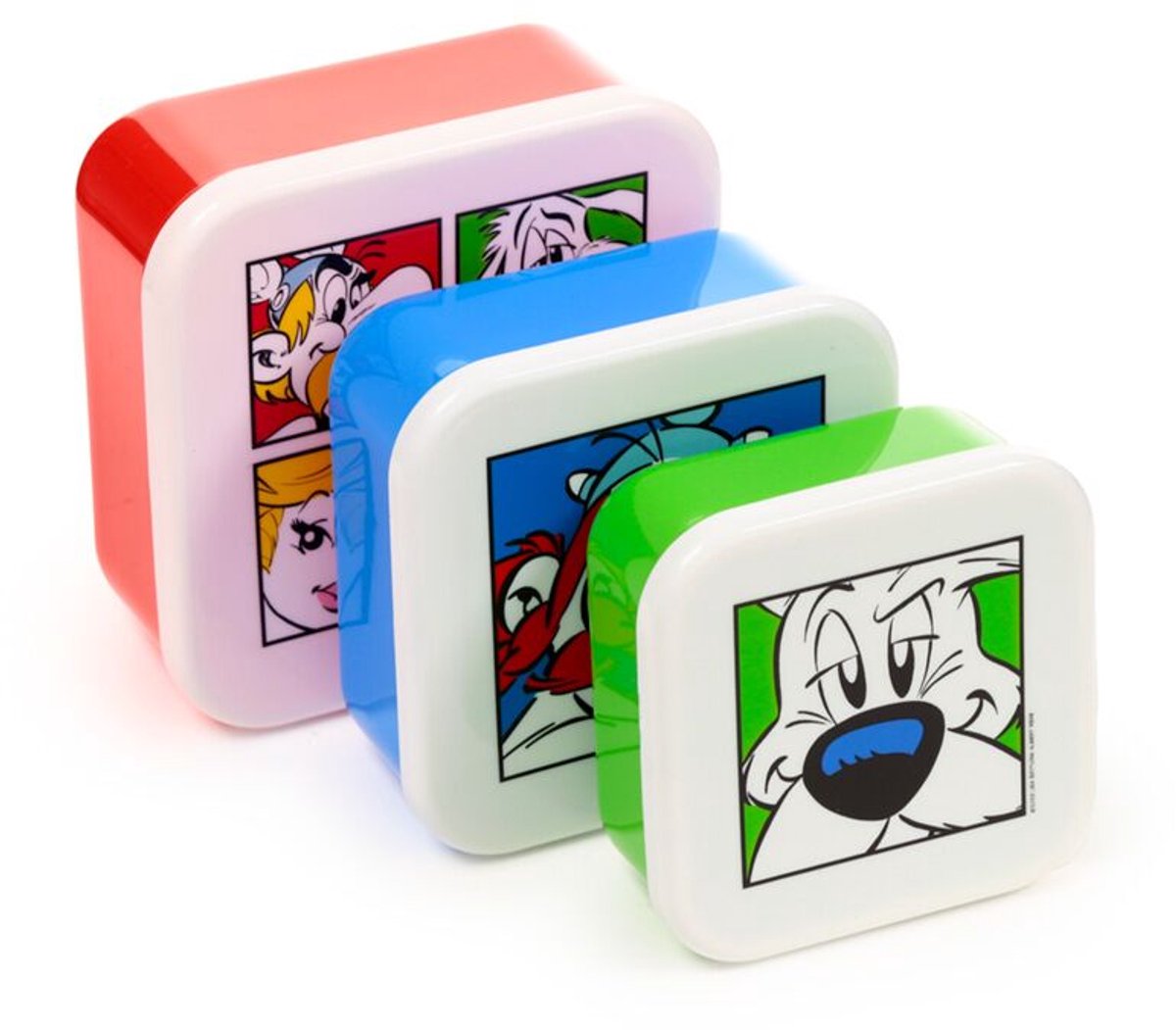 Lunch Box - Asterix, Obelix, Idefix - Dogmatix - Set 3 Lunch Box M/L/XL - 13,5x13,5x6cm