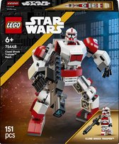Ensemble de jeu LEGO® Star Wars™ Clone Shock Trooper™ Mecha – Figurine d'action réglable à construire rapidement avec une minifigurine LEGO - Petit cadeau Star Wars pour enfants à partir de 6 ans - 75448