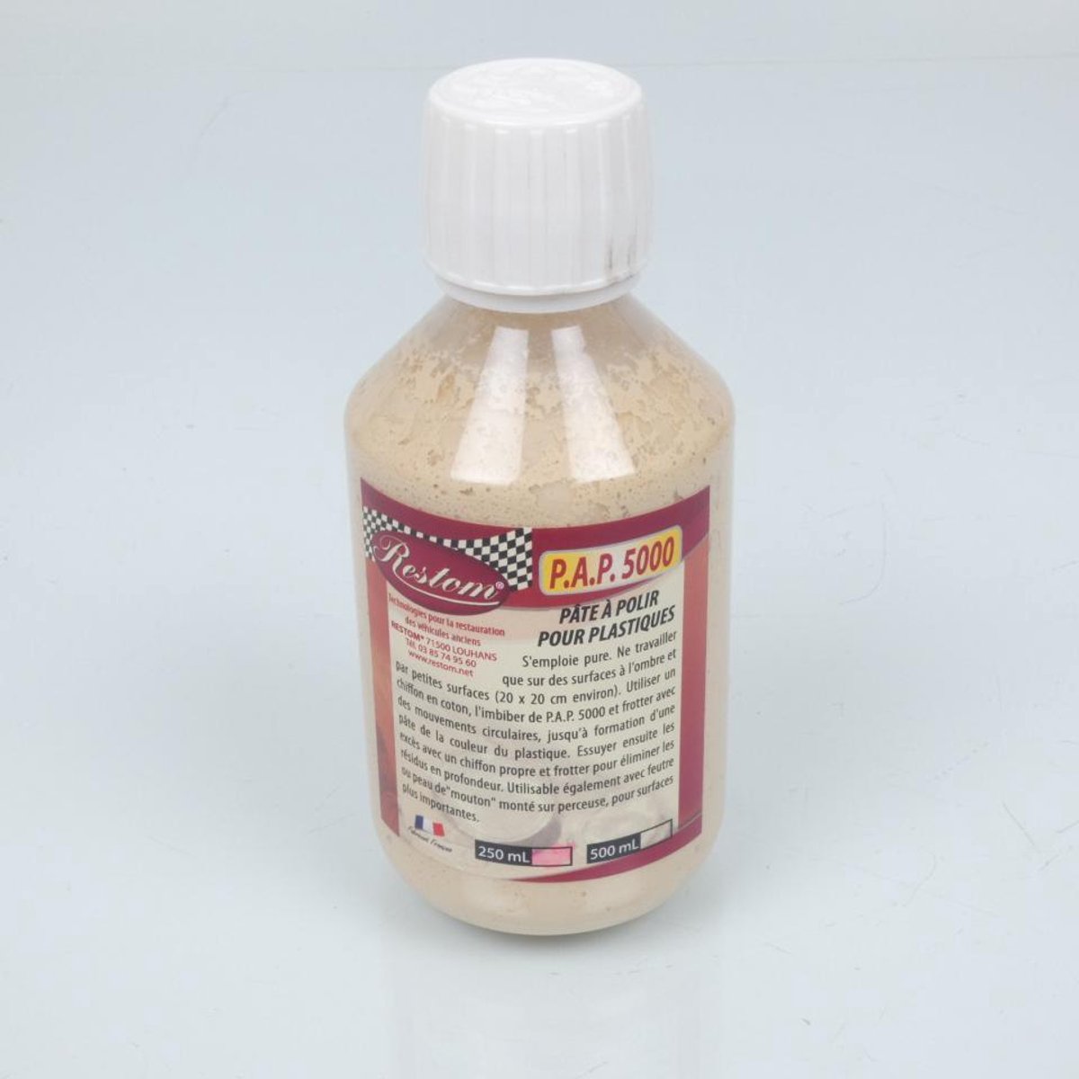 restom pap 5000 250ml plastic restaurator polijstcrème voor motoren auto's nieuw