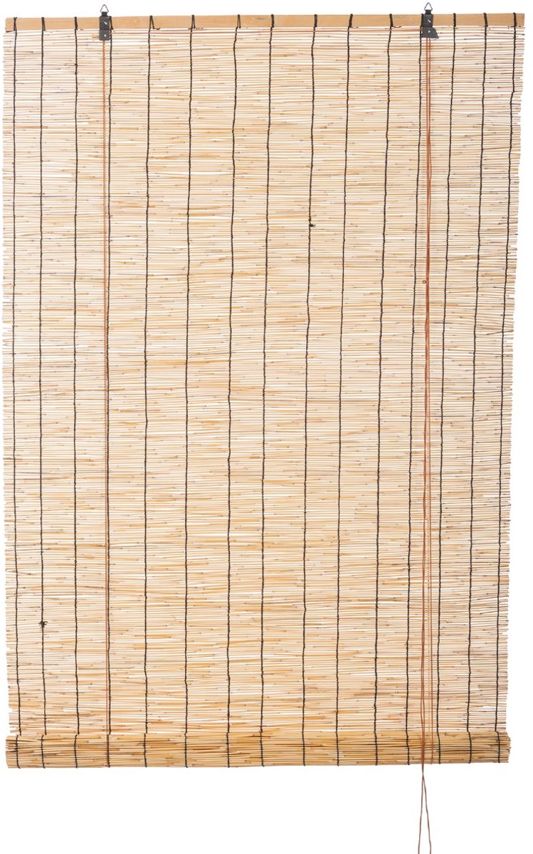 tuinchamp Rolgordijn riet 140 x 220 cm - Rolgordijn buiten en binnen - Rieten rolgordijnen - Natuurlijk rolgordijn hout - Natuurlijke uitstraling Naturel