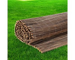 TuinChamp Wilgenmat 180 x 300 cm - Wilgenmat op rol - Balkonscherm - Tuinafscheiding natuurlijk hout - Natuurlijke uitstraling