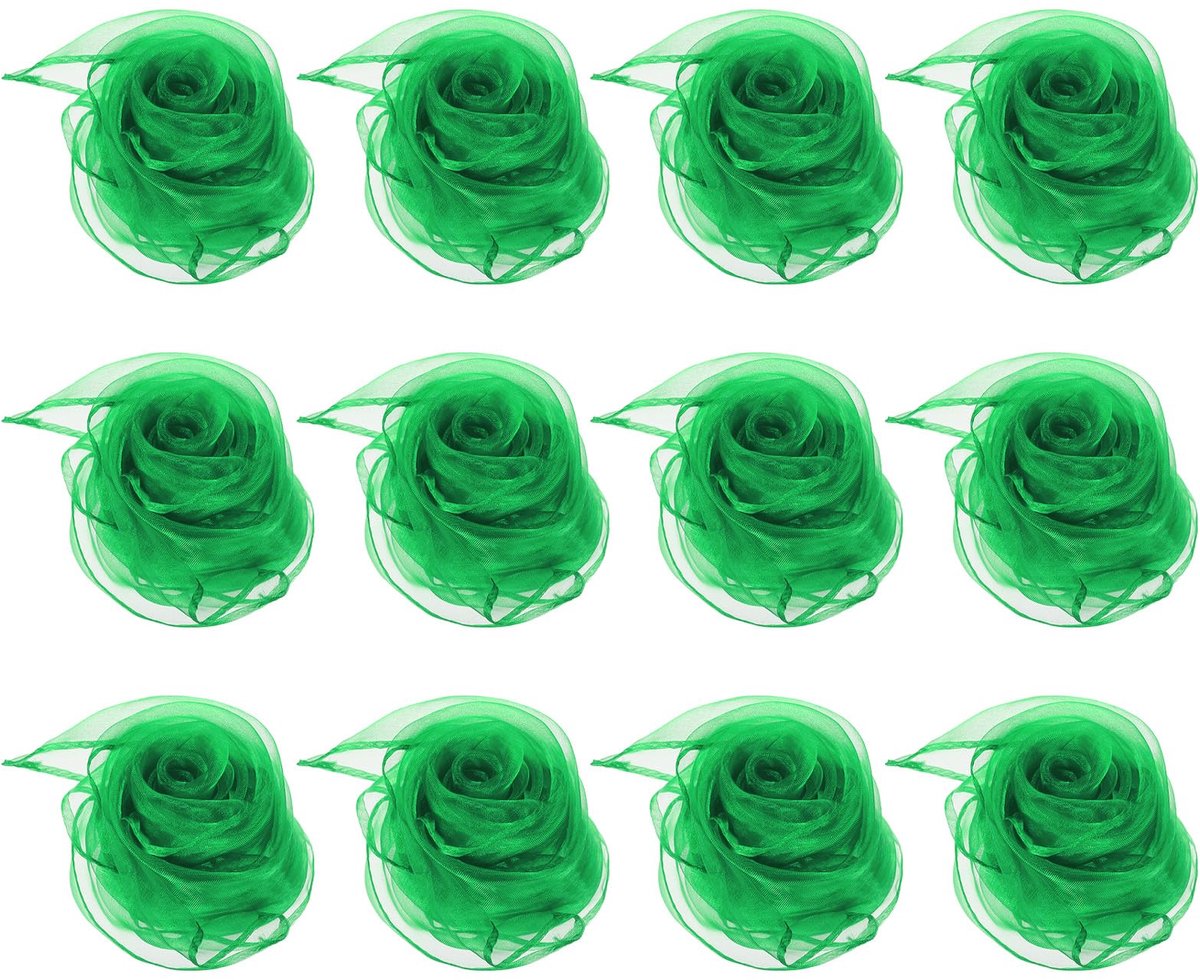 Danssjaals, 12 stuks vierkante jonglerende sjaals 45 bij 45 cm voor spelen, magische muziek, activiteit, jongleren dressing, grasgroen