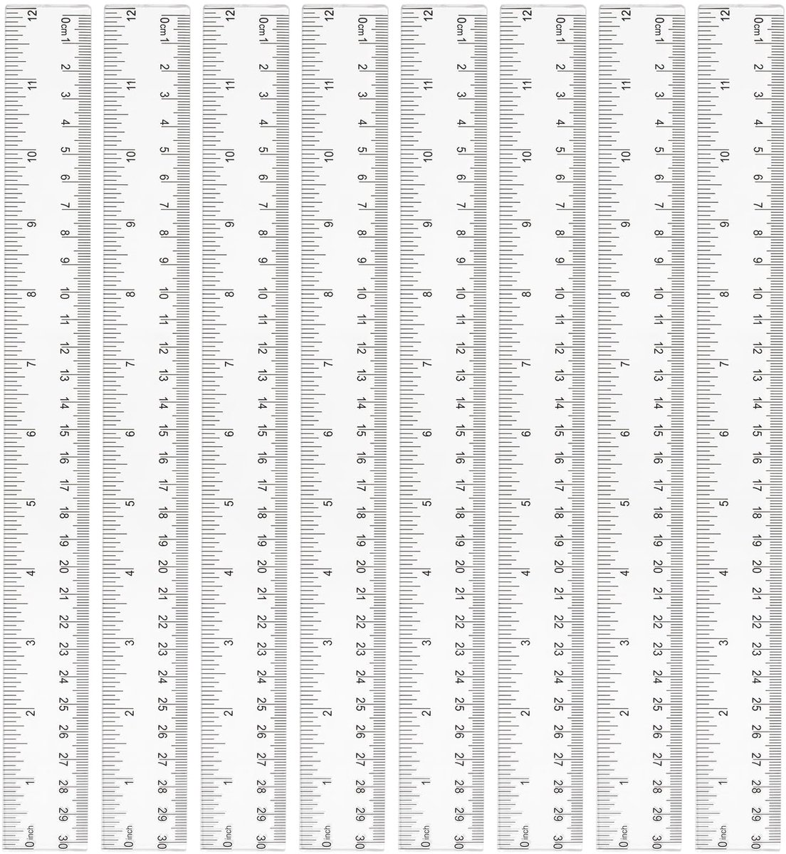 IMPERATORIS® Stalen liniaal - Liniaal Recht met Maatverdeling - Lengte 30 cm - Plastic - Ideaal voor School Jongens en Meisjes en voor op Kantoor Supplies - 8 Stuks