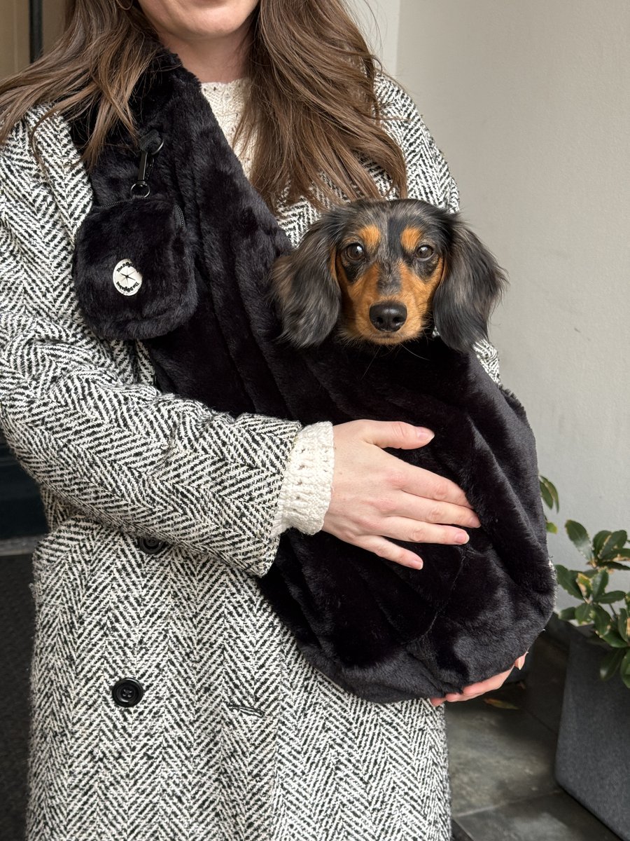 The Dog Label - Hondendraagtas - hondentas - draagtas hond - draagzak - kleine honden - hondendraagzak- pups - oude hondjes - honden reistas- Fluffy - zwart