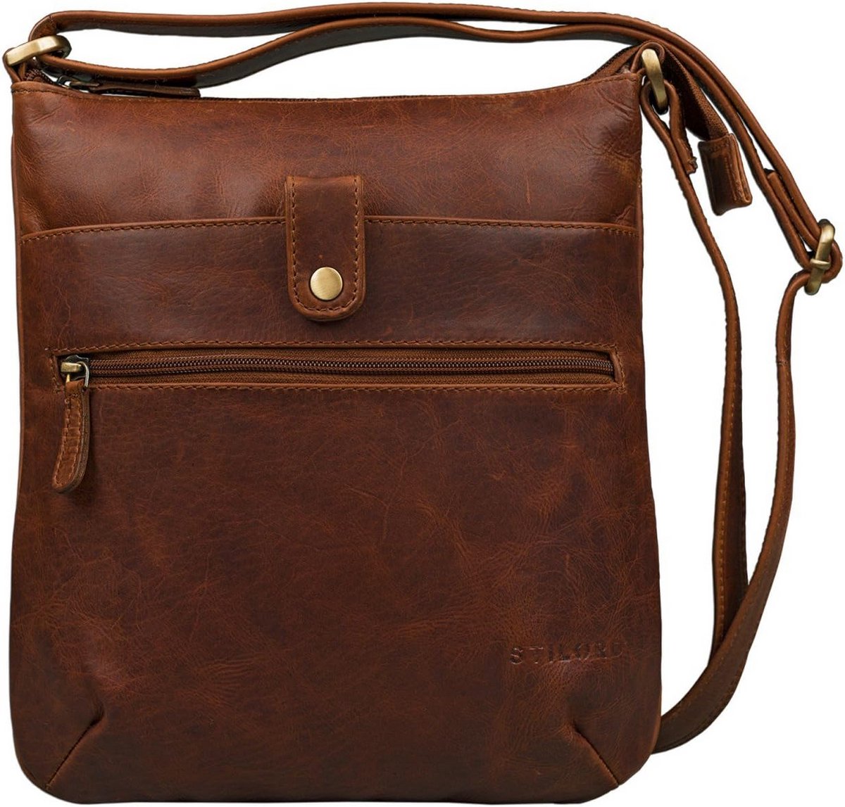 Elegante Vintage Schoudertas Dames Echt Leer Kleine Avondtas voor Tablet tot 10.1 Inch