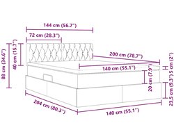vidaXL - Opbergbed - met - matras - Donkergrijs - 140 - x - 200 - cm - Bewerkt - hout