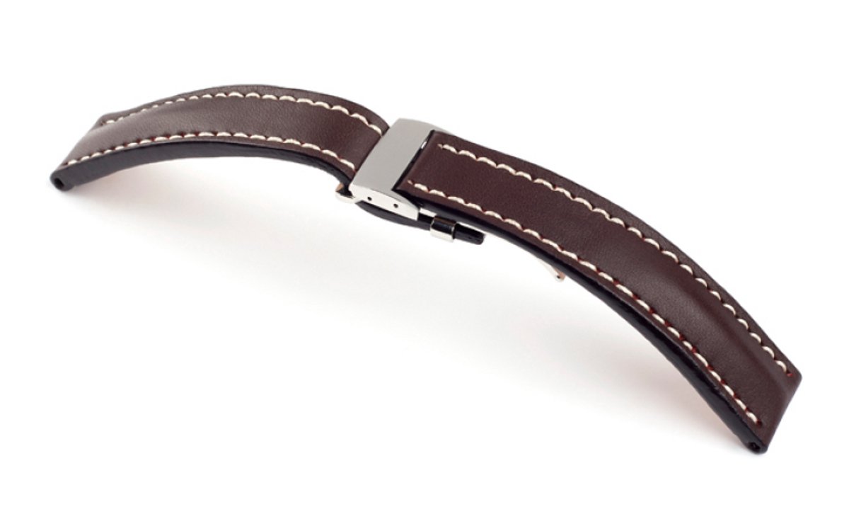 horlogeband Pilot Bruin - Leer - 22-20mm