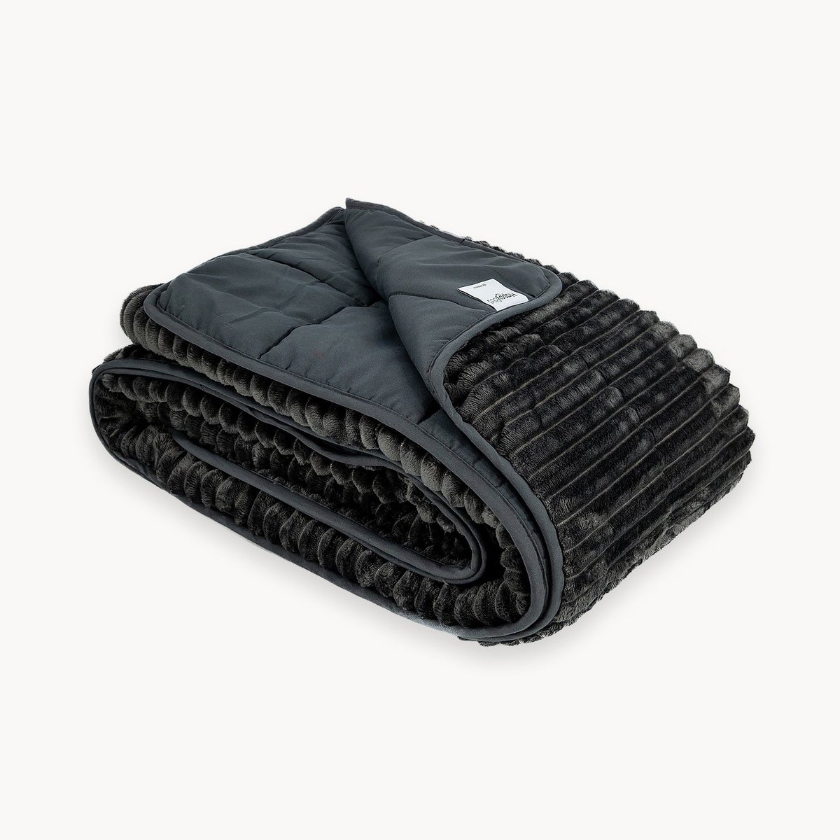 HappyBed Verzwaringsdeken 7 KG - 200x150 cm - Rib design - Premium - Black