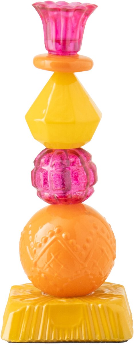 J-Line kaarshouder - glas - oranje/roze - small