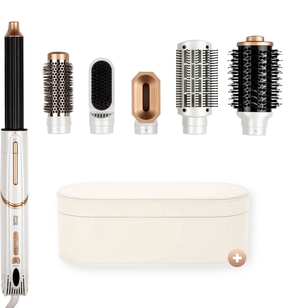 BrinQ Goods 7-in-1 Airstyler - Multistyler - Fohnborstel Kort Haar - Föhnborstel - Haarstyler - Haardroger - Warmteborstel - Krulborstel - Krultang - Stijlborstel - Roterende Kabel