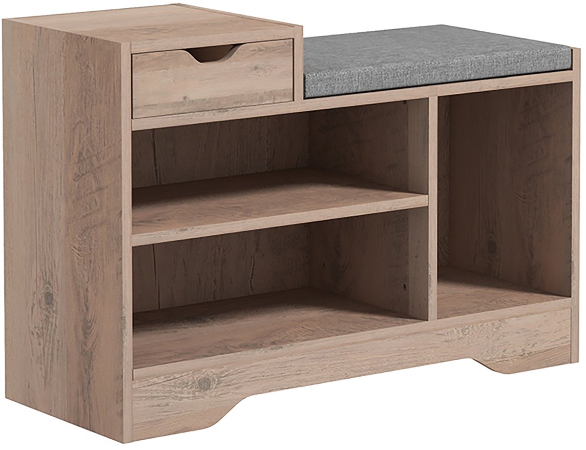 HOMCOM Schoenenbank - Spaanplaat - 76,5x30x52cm - Grijs