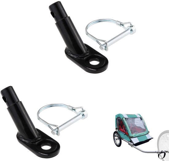 2 - Stuks Bicycle accessories - Koppelstuk Voor Fietskar -Hondenfietskar koppeling -Fietsaanhangerhaakconnector - fietsadapter - geschikt voor kinderfietsaanhangers, bagage- en huisdierfietsaanhangers - zwart