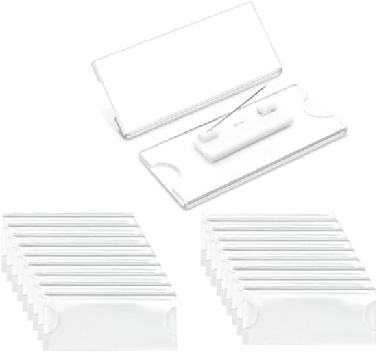 Tarifold Fr 200571 - Set van 25 naamplaatjes met combi/pin en clip, milieuvriendelijk PET, bezoekersbadges, seminars, conferenties, lounges - 90 x 58 mm - Inclusief Bristol A4 om te bedrukken (25 Tarifold Fr 200571 - Set van 25 naamplaatjes met combi/pin en clip, milieuvriendelijk PET, bezoekersbadges, seminars, conferenties, lounges - 90 x 58 mm - Inclusief Bristol A4 om te bedrukken (25