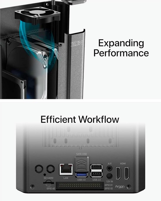 EON Pi NAS-behuizing voor Raspberry Pi 4 - Eigen Network Attached Storage systeem bouwen van Merkloos — afbeelding 4