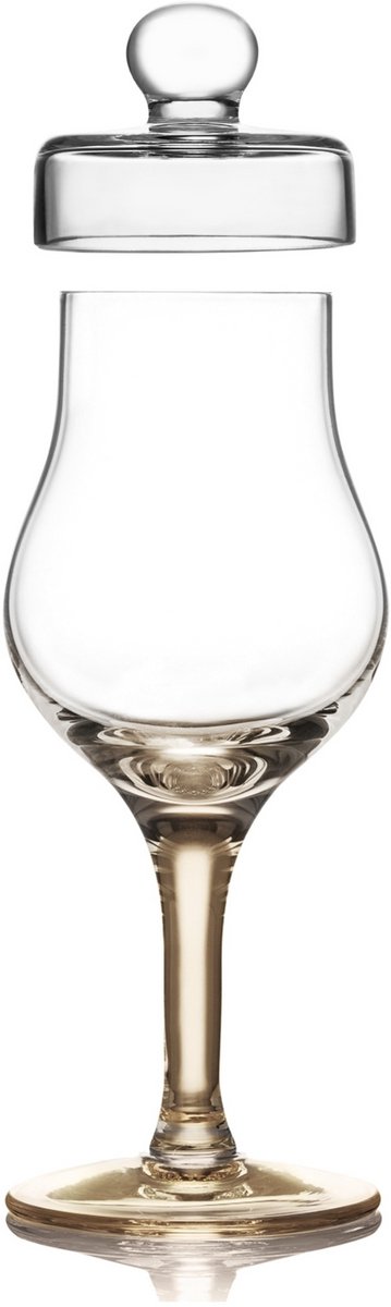 Amber Whiskeyglas G101 - Met Deksel - Handgemaakt - AmberGlass