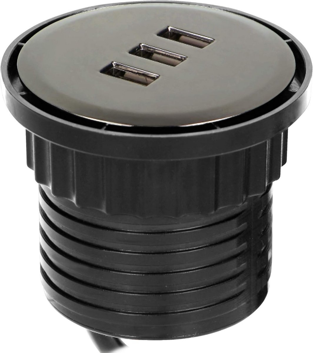 USB-hub met 3 USB 3.0-poorten voor meerdere apparaten - zwart