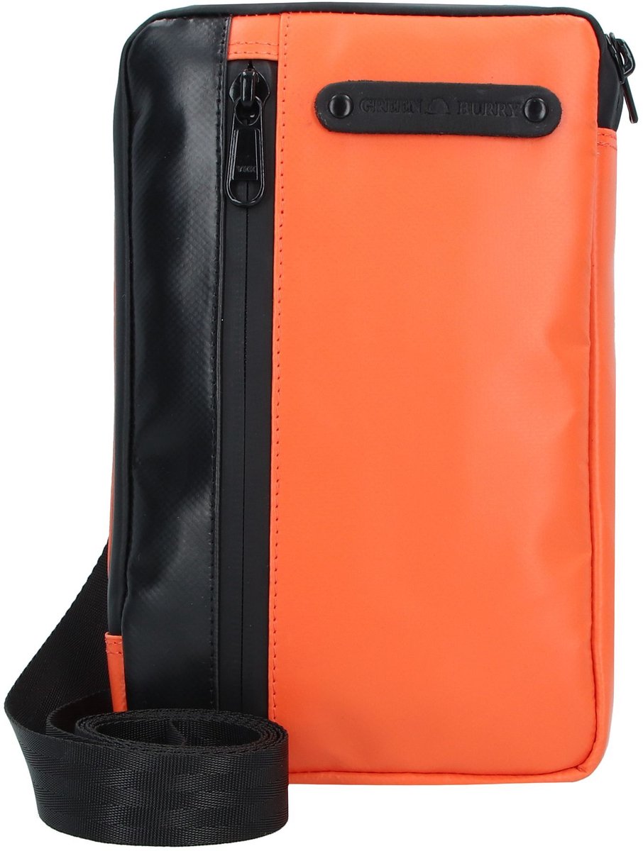 Greenburry Upcycled Tarpaulin Mini tas Schoudertas 14 cm - Dames - orange-black