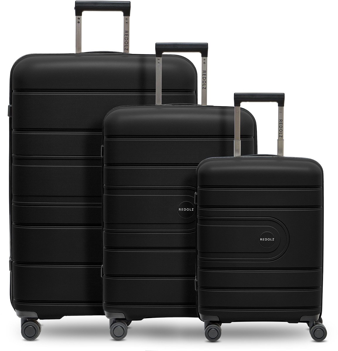 Redolz Essentials 11 3-SET 4 wielen Kofferset 3-delig - Harde bagage - TSA slot - black