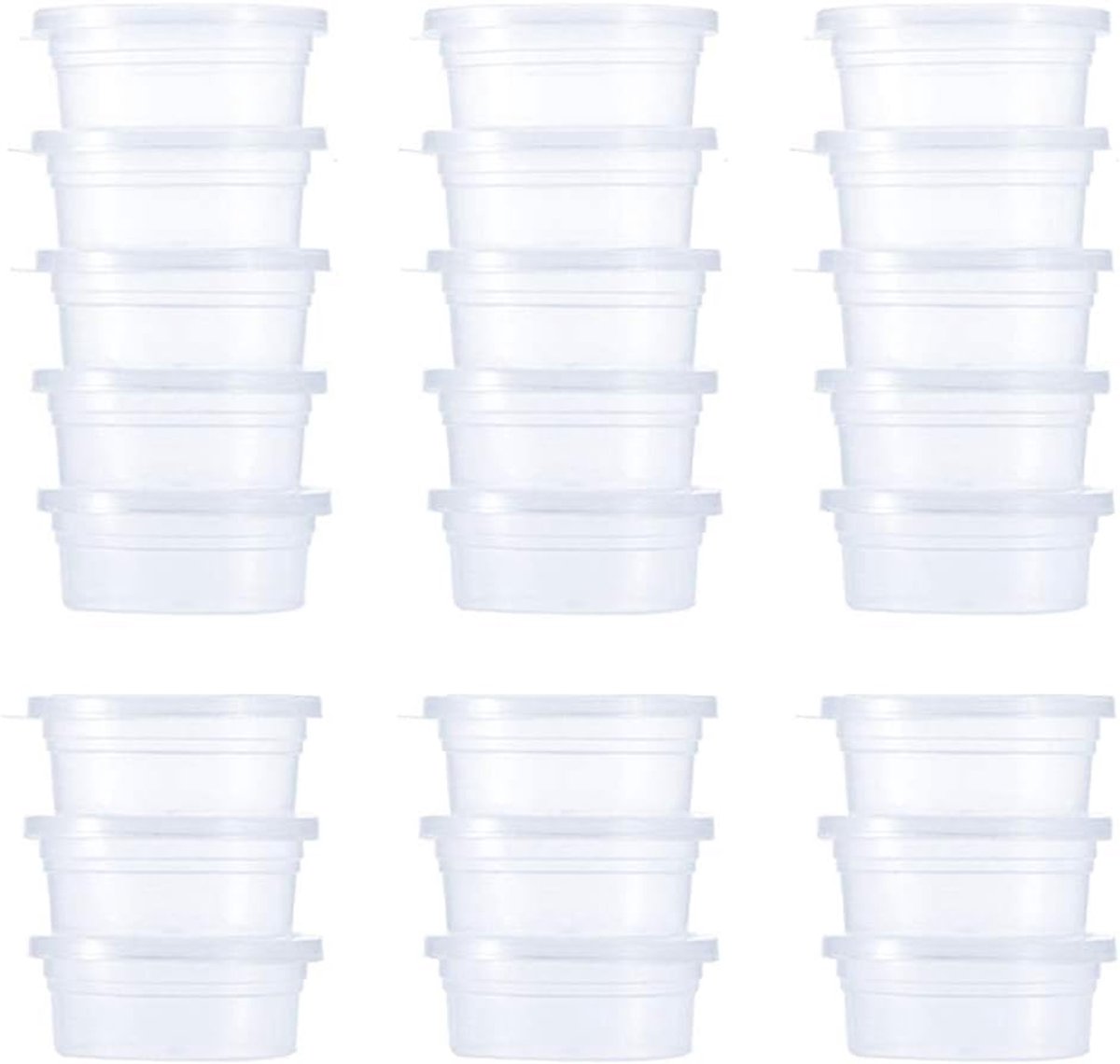 Famanu - 24-delige lekdichte slime potjes set, transparante bewaarbakjes met deksel