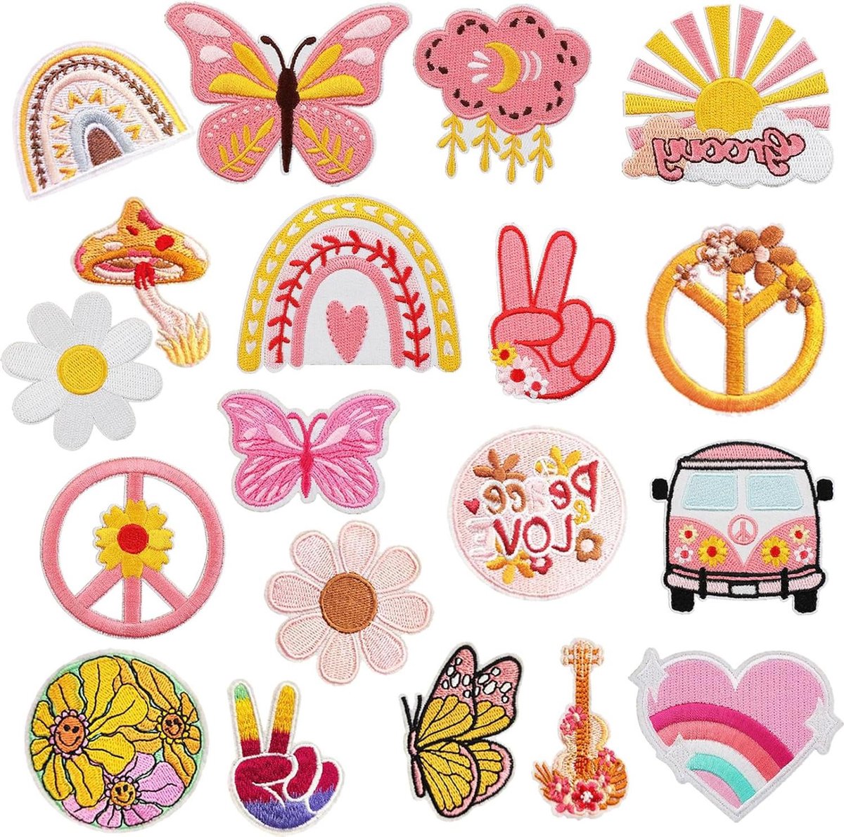 Ronte - Patch set voor kleding en accessoires met Hippie en Boho stijl