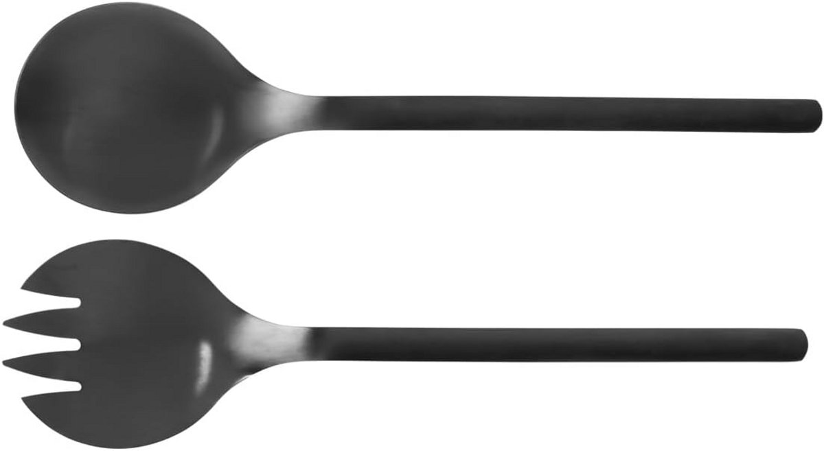 Roestvrijstaal saladeservies set - mat zwart - 29 cm - WENKO Nagy
