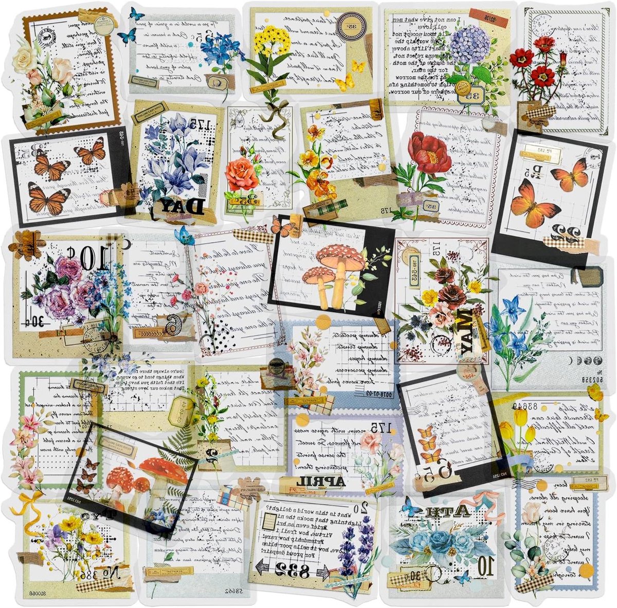 Ronte - Bloem Sticker Plant Boeket Stempel Decoratieve Planner Sticker voor Kaarten Dagboek Foto Decoratie