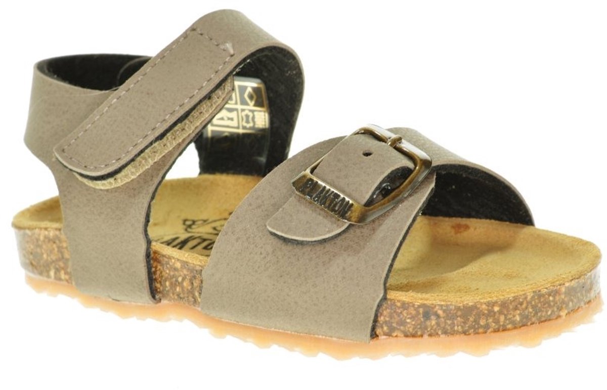 Taupe Gladlederen Sandaal Plakton Velcro En Gesp maat 24