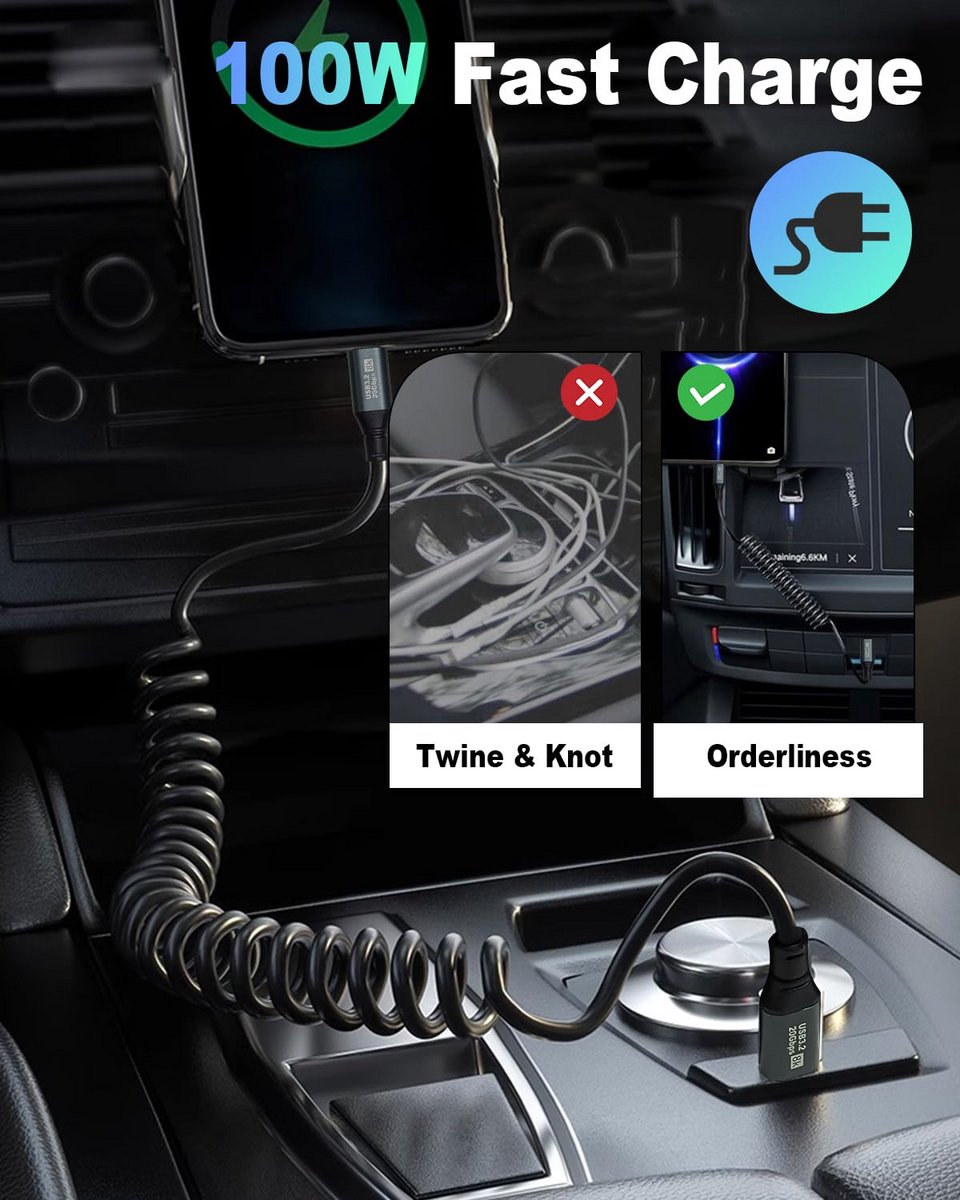 USB-C verlengkabel 1,8 meter 20 Gbps 100 Watt 4K 8K USB C naar USB C verlengsnoer geschikt voor snelladen en opladen van laptop tablet mobiele telefoon hardeschijf dockingstation harde schijf behuizing oordopjes VR headset auto lader en meer – foto 5