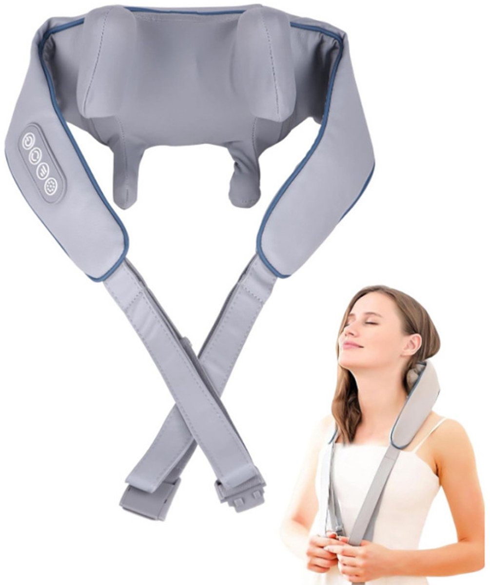Massageapparaat voor de trapeziusspieren in nek en schouders, massageapparaat voor de cervicale wervelkolom en schouders, mechanisch handmassageapparaat, elektrisch schouder- en rugmassageapparaat.