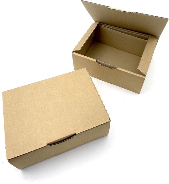50 Stuks Vouwdozen – 220 X 180 X 140 Mm – Stevig Golfkarton – 1-laags – Bruin – Ideaal Voor Verzending, Opslag En Verpakking