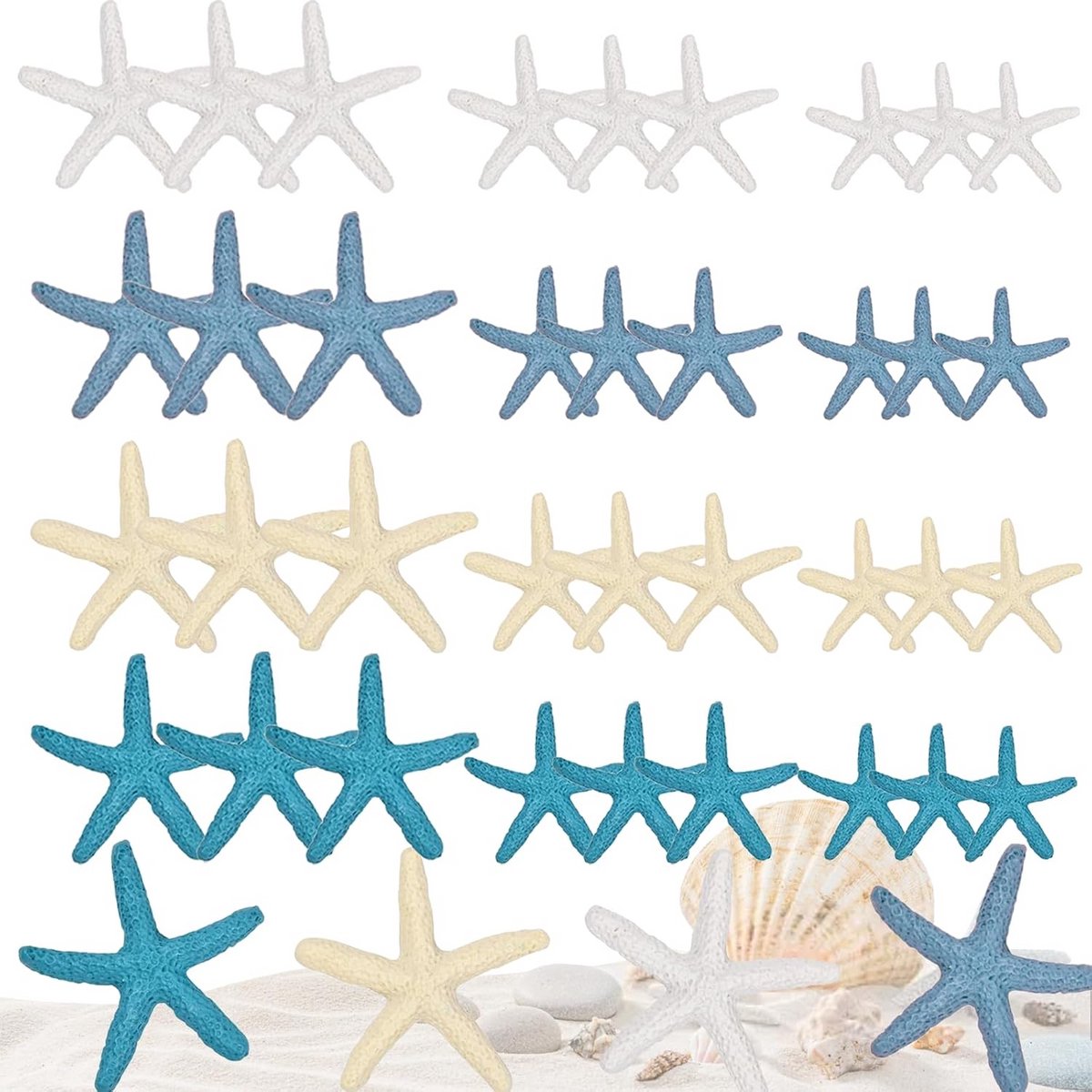 36 stuks hars zeesterren decoratie voor themafeesten, aquarium en visnetten