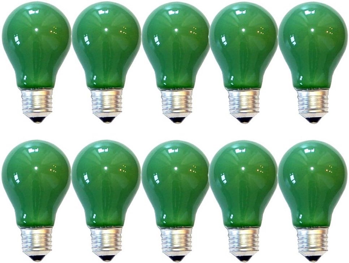 Groene E27 Gloeilamp 40W - Retro Vintage Lampen 40 Watt Dimbaar - Pack van 10